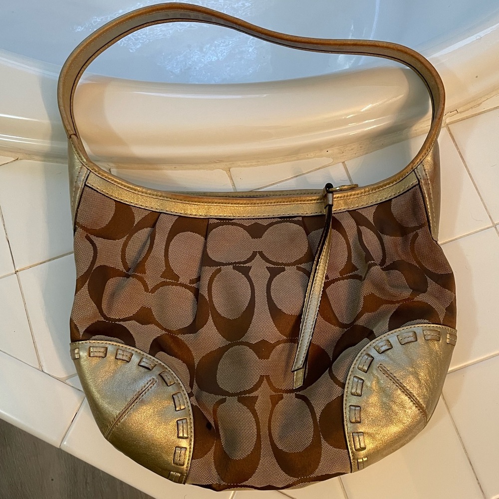 COACH signature hobo purse